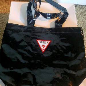 Vinyl GUESS tote bag